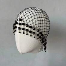 1pc White Pearl Decorated Hairband With Rhinestone Accent For Women, Luxury Headpiece Halloween - 白色 - 查看 8