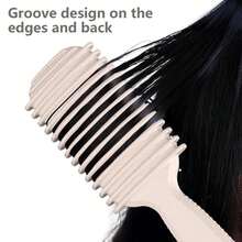 Curl Defining Brush, Curly Hair Brush, Slick Back Hair Brush, For Combing And Shaping Curls In All Hairstyles To Reduce Pulling (Beige) - ColorA - 查看 7