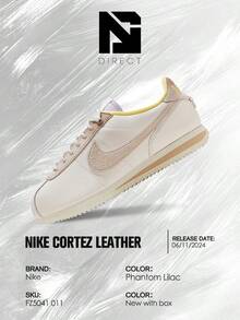 Nike Wmns Cortez '23 Premium 'Phantom Lilac' - Women's Lifestyle Sneakers – Shoes For Woman-Vintage-Spring & Summer-Inspired Running Shoes, Shock-Absorbing Comfort, Gym To Streetwear Casual Wear-Mother's Day Gifts-Father's Day Gift– FZ5041 011 - Tử đinh hương ma quái - Xem 6