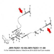 3 PCS Dual Brake Cable Kit Stainless Steel Core Cable Applicable to  Ydre/Drive Electric Golf Cart 2014-2020 OEM#JW9-F6341-10-00/JW9-F6341-11-00 JW9-F6351-10-00/JW9-F6351-11-00 - como en la foto - Ver 7