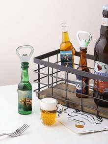 Abridor de botellas personalizado con imán para refrigerador, imán para refrigerador personalizado con forma de botella de vino, imán para refrigerador personalizado con fotos, muy adecuado como recuerdos de boda, artículos promocionales. - Multicolor - Ver 7