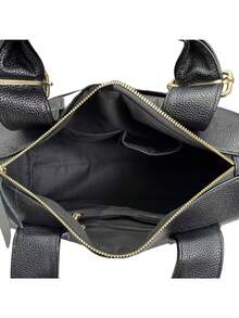 Ladies' Retro Personalized Leopard Print Shoulder Bag, Fashionable Business Multi Compartment Storage Compartment Handbag, Large Capacity Front Pocket Crossbody Bag - Black - View 5