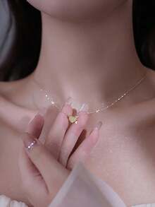 1件S925纯银浪漫双心吊坠项链，采用可爱心形设计，是生日、婚礼、返校、情人节和春夏的理想礼物。 - 愛心 - 查看 7