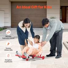 Patinete de Pedales de 960x440x285 mm Carga de 60 kg Patinete de Deriva Menear Movimiento de Pies en Zigzag para Superficies Duras en Interiores y Exteriores, para Niños de 4 Años y Mayor, Rojo - 960x440x285 milímetros - Ver 6