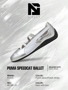 Puma Speedcat Ballet Black Mauve Mist (Women's)– Women's Lifestyle Sneakers – Shoes For Woman-Vintage-Spring & Summer-Inspired Running Shoes, Shock-Absorbing Comfort, Gym To Streetwear Casual Wear-Easter Gift–401287 02 - PUMA Silver/PUMA White - 查看 6