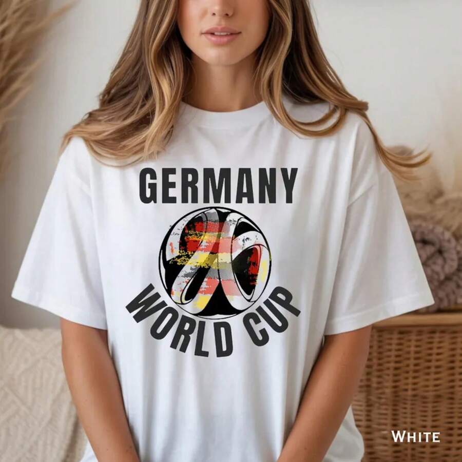 2026 Germany Cup, Soccer Cup, Soccer Fans 2026, Germany World Cup Shirt, Germany Soccer Tee, Football Graphic T-Shirt - 藏蓝色 - 查看 1