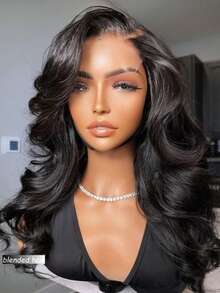 10-36 Inch Body Wave Lace Front Wigs Human Blended Hair Pre Plucked Glueless Wigs 13x4 HD Body Wave Lace Front Wigs Human Blended Hair For Women 180% Density Lace Closure Wigs Natural Black - Natural & Black - View 3