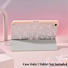 1pc Kawaii Pink Sparkle Bow Protective Cover With Pen Slot Multi-Angle Magnetic Stand Cover With Auto Sleep/Wake,Kawaii Tablet Case Compatible With Pro/Air/Compatible With Samsung Galaxy A9/S9/S7/S10+/Compatible With XIAOMI Pad/5/6/7 - Multicolor - View 8