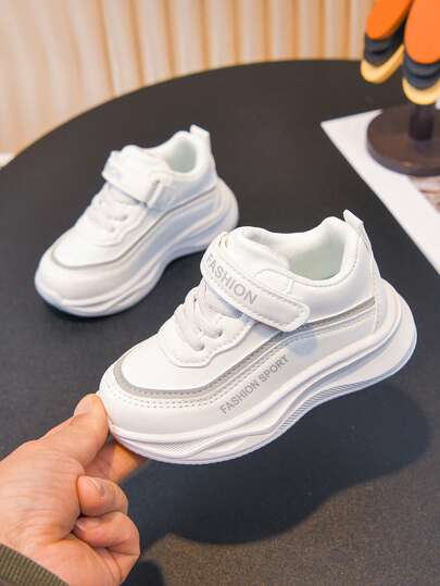 1 Pair White Children's Autumn New Baby Toddler Shoes, Girls Boys Soft Sole Casual Sneakers,