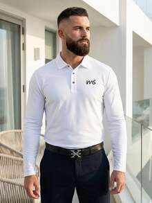 Men's Classic White Polo Shirt, Soft , Suitable For Office And Weekend Golf - White - View 4