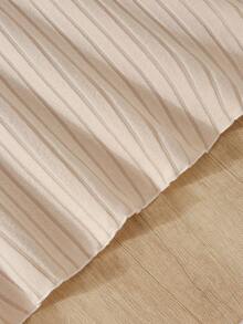 女童拼接连衣裙，罗纹绒面泡泡袖V领收腰公主裙，适合8-12岁女孩的休闲连衣裙 - 杏色 - 查看 6