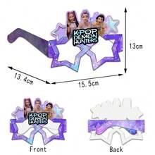 8pcs/Set Girls' Group Theme Paper Glasses, Birthday Party Photo Props [Party] Specialty Glasses, New Year Gift, Valentine's Day Gift, Easter Gift - Multicolor - View 6