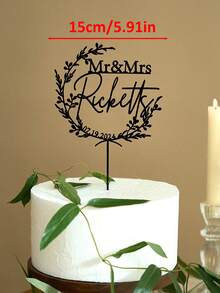 Gold Wedding Cake Topper, Mr Mrs Cake Topper,Personalized Cake Topper,Wedding Cake Topper,Anniversary Cake Topper,Custom Cake Topper, Rustic, Custom Mr Mrs Cake Topper, Gold Cake Topper For Wedding, Personalized Cake Topper, Rustic Wedding Cake Topper, Anniversary Cake Toppers. - Acrylic Wreath Cake Label - View 9