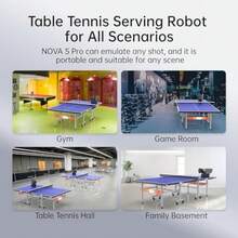 Table Tennis Robot Remote and APP Control Portable Carrying Bag Power Bank 264 Pre-Saved Training Drills Custom Programmed Drills - Negro - Ver 7