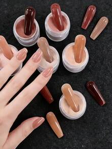 6色亚克力粉套装，裸粉色和白色高光亚克力粉套装，美甲DIY设计，6件亚克力3D美甲雕塑，美甲延长和雕刻，专业聚合物3D亚克力美甲套装，送给女性/女孩的礼物，持久耐用且易于使用 - 彩色 - 查看 4
