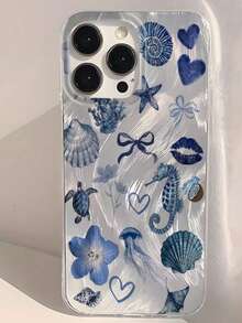 1个新款时尚百合花、蝴蝶结、爱心、嘴唇、海洋生物图案手机壳，兼容 11/12/12 Pro、13/14/15、13 Pro/14 Pro/15 Pro、12 Pro Max/13 Pro Max/14 Pro Max/15 Pro Max、16、16 Pro、16 Pro Max、17、17 Pro、17 Pro Max，送给女友、闺蜜、情侣的独特生日礼物 - 彩色 - 查看 3