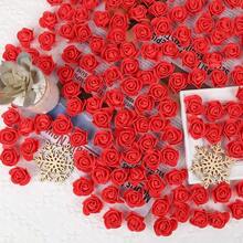 50/100/200/300/400/500个迷你泡沫玫瑰花头，人造花泡沫假花散装，适用于DIY工艺品、婚礼花束、婴儿派对、派对餐桌装饰、家居装饰、情人节礼物 - 紅色 - 查看 1