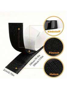 Double-Sided Adhesive Tape, Hook And Loop Self-Adhesive Tape, For Window Fixing, Photo Frames, Mosquito Nets, Carpets, Car, Strong Adhesive - White - View 4