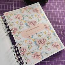 A5 Floral Pink And Blue Notebook Personalized With Initial Of The Alphabet - G - 查看 4
