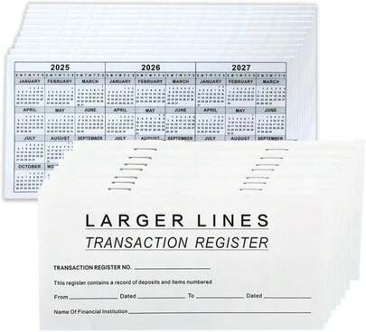 12 Pack Checkbook Register, Check Registers For Personal Checkbook, 6" * 3", Blank Ledger Transaction Registers For Personal Or Business Bank, Saving Account, Deposit And Credit Card, Thick Paper