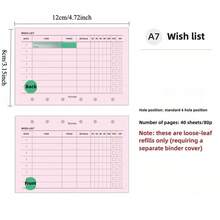 40 tờ giấy thay thế rời A6/A7/M5 cho sổ planner, danh sách đánh giá, chi tiết, cấp độ, danh sách mua sắm, danh sách mong muốn, đồ dùng tổ chức nhà cửa & văn phòng, dụng cụ học tập - Danh sách mong muốn - Xem 14