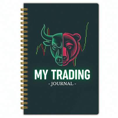 1 pieza Cuaderno espiral para trader de bolsa, diario de millonario, adecuado como regalo para traders, inversores, empresarios, para registrar días de trading y transacciones bursátiles, tamaño 5.5x8.3 pulgadas - 50 páginas con diseño horizontal