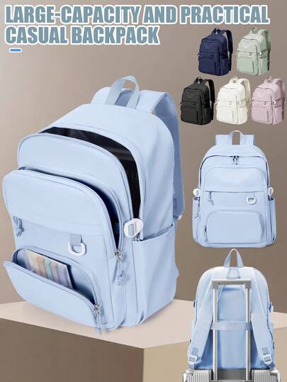 Laptop Backpacks For Men And Women, 14-Inch And 15.6-Inch Computer Bags, Large-Capacity Travel Backpacks, Schoolbags For Boys And Girls Suitable For Junior High School, Senior High School And College Students, Casual Commuting Backpacks, Portable Carry-On Boarding Backpacks, Multi-Layer Waterproof Backpacks, Aviation-Approved Cabin Bags, Lightweight Backpacks, Hiking Backpacks, Women's Anti-Theft Hand-Held Backpacks,Expandable Capacity Backpack