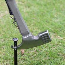 Camping Hammer Heavy Duty With Tent Stake Remover, 12.6" Steel Tent Hammer - Rubber Covered Handle Tent Mallet With Holding Strap With 20pcs 8-Inch Plastic Ground Nails - C - View 4