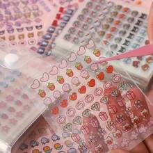 2400pcs Mini Sticker Set With Storage Album | Portable Transparent Plastic Material, Variety Of Exquisite Patterns, Suitable For DIY Planner And Scrapbooking - Perfect Accessory For Notebooks, Photo Albums, Sticker Books, Diaries - A - View 4