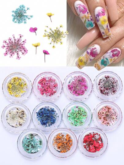 1 Box 3D Colorful Flower Petal Nail Art Decorations Lace Flower DIY Stickers Nail Designs Charms Floral Bloom Nail Supplies For Spring & Summer Nail Art Accessories Tips Nails