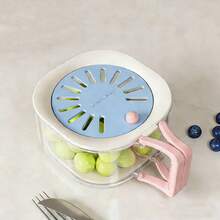 1个带盖可折叠果蔬篮，二合一滤网沥水篮，加厚塑料材质，多功能折叠篮，带提手，适用于厨房，清洗果蔬 - 多功能瀝水籃 - 查看 11