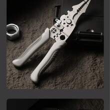 Multi-Functional Wire Stripper, Wire Cutting Tool - Can Strip, Crimp, Pull, Wind, And Cut Wires - Silver-gray - 1pcs - View 5