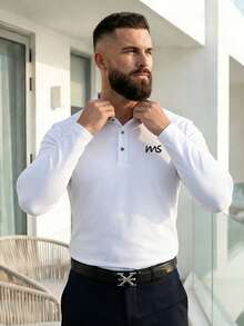 Men's Classic White Polo Shirt, Soft , Suitable For Office And Weekend Golf - White - View 1