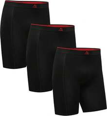 ¡RecomendadoDANISH ENDURANCE Bóxer de Bambú Extra Largo para Uso Diario, para Hombre, Pernera Larga Anti-Rozaduras, Suave y Transpirable, 3 o 6 Pack¡Top de Temporada - Multicolor (1x Negro/Rojo, 1x Gris, 1x Blanco) paquete de 3 - Ver 3