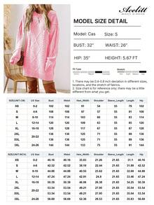 Acelitt Autumn/Winter Women's Solid Color Knitted Textured Pattern Dropped Shoulder Oversized Sweater Dress, Order One Size Down - Pink - View 6