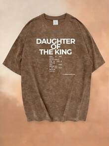 Letnia nowość, minimalistyczny, modny, retro, luźny T-shirt z okrągłym dekoltem i krótkim rękawem, piękny, spersonalizowany, uniwersalny top dla kobiet - Brązowy - Zobacz 6