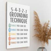 1pc Framed Wall Deocr Canvas Poster Grounding Technique Control Calming Corner Posters, Mental Health Posters, Office Wall Decor, Classroom Educational Poster Emotions Chart Coping Skills, Counselor Office Decor, Wall Art With Frame - I - View 8