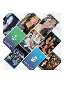 55张KATSEYE双面照片卡 - 绚丽星空设计，印有“KATSEYE”字样，是卡片和明信片收藏的理想之选，也是送给粉丝的完美礼物，明信片收藏佳品 | 星空主题 | 卡纸 - 彩色 - 查看 5