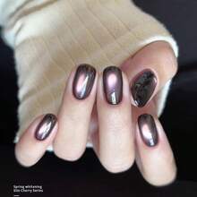 仙智和 1支/3支装 15毫升 冬季黑加仑紫色猫眼指甲油凝胶 - 2026新款 - 闪亮玻璃珠猫眼美甲 - 紫色 - 查看 3