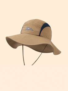 1pc Kids Large Brim Sun Protection Fishing Hat, Summer Boys Girls Outdoor Sports Casual Beach Hat, UV Protection Wide Brim Sun Hat - 1PC - View 12