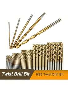 50件/套 1-3mm 钛涂层麻花钻头 高速钢开孔器 木工金属塑料工具 电钻 - 麻花鑽 - 查看 6