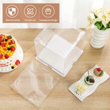 1个透明蛋糕盒，带透明盖，适用于蛋糕、糕点、巧克力、饼干、馅饼、生日派对、婚礼、情人节、礼品包装（不含丝带） - 彩色 - 查看 6