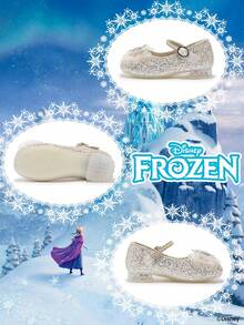 Disney 1 Pair Licensed Princess Shoes, Suitable For Daily And Holiday Outdoor Wear, Comfortable, Non-Slip, Breathable (Children Flat Shoes, Girls Shoes, Princess Shoes, Queen Shoes) - Beige - View 4