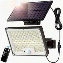 172颗LED户外泛光灯，带运动传感器和遥控器 - 重型照明，户外运动传感器太阳能灯，无线免线缆安装太阳能壁灯，适用于车道、门廊、围栏，安装简便 - 1PC - 查看 4