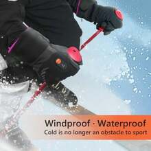 Heated Gloves for Men Women Rechargeable Waterproof Heated Work Gloves with Arthritis Raynaud's Relief for Ski Golf Hiking Driving - Negro Morado - Ver 4