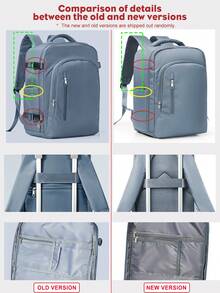 大容量旅行笔记本电脑背包，适用于14-15.6英寸笔记本电脑；时尚多功能口袋背包；轻便多层书包；带舒适提手的登机背包；男女通用休闲周末旅行包；防水日常背包，带防水隔层，适合户外徒步露营旅行；符合航空旅行标准；多种颜色可选。新旧款随机发货。 - 彩色 - 查看 9