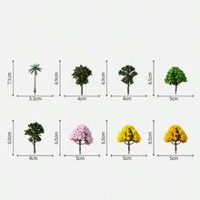 1/10 件装 6.5厘米混合模型树，DIY工艺品，建筑模型，景观场景，自然绿色，手工场景，铁丝花树，成品迷你景观模型树，模型材料 65毫米 - 仿真迷你鐵絲花樹 - 查看 9