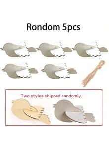 5pcs Unfinished Wooden Bird Decoration Set | Wooden Birds With Wings And Hanging Ropes, Suitable For Painting, Easter Crafts, Christmas Tree Decorations And Handmade Gift Materials, Rustic Style Decor - Multicolor - View 12