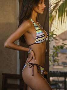 2026 Women's Beach Summer Swimsuit Set Random Print Spaghetti Strap Sexy Bikini , Summer Outfits - 彩色 - 查看 5