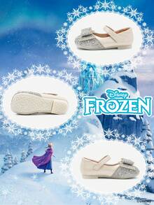 Disney 1 Pair Licensed Princess Shoes, Suitable For Daily And Holiday Outdoor Wear, Comfortable, Non-Slip, Breathable (Children Flat Shoes, Girls Shoes, Princess Shoes, Queen Shoes) - Beige - View 4